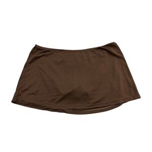 Impact Swim Skirt Womens L Brown Excellent Solid Stretch Minimalist Beachwear